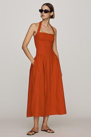 Maeve Poplin Halter Midi Dress