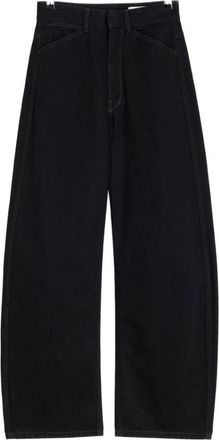 Christophe Lemaire Zwarte Denim Broek Haak Knoopsluiting - Dames - Loose Fit Jeans - Zwart - XS - Denim - Jeans