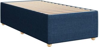 vidaXL Bed Frame without Mattress Blue 90x190 cm Single Fabric Vidaxl
