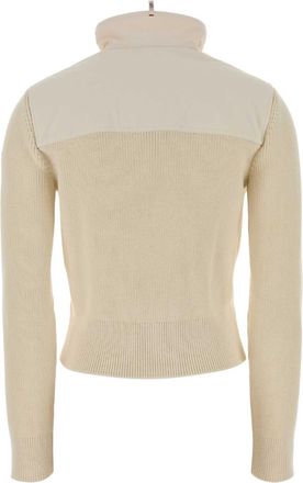 Moncler Womens Cotton-Blend Hybrid Jacket Beige Exterior