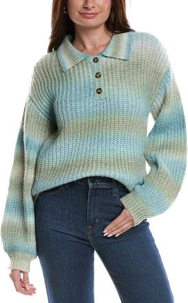 Theo & Spence Cozy Space-Dye Henley Sweater