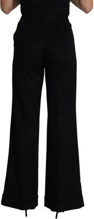Dolce & Gabbana Womens Cashmere Wide Leg Trousers Black