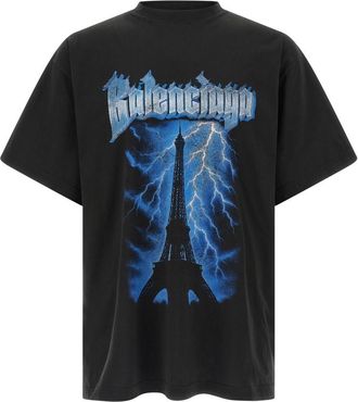 Balenciaga Black Printed T-shirt
