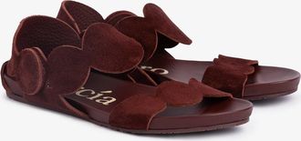 Pedro Garcia Flat anatomical sandal in burgundy suede| Janne | Spring Summer 26 | PEDRO GARCIA
