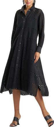 Natori Round Eyelet Oversized Shirt Dress