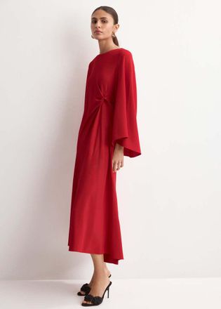 Mango Vestito satinato increspato rosso - Donna - XL - MANGO