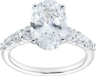 LuvMyJewelry Camila 14K Gold Oval Lab Grown Diamond Engagement Ring - 2.5 Ct