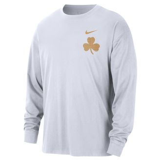Nike Boston Celtics Essential City Edition Nike Mens NBA Long-Sleeve T-Shirt in White | HV5578-100