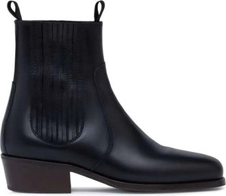 Christophe Lemaire Cowboy Boots, male, Black, Size: 12 US Black Leather Elasticated Ankle Shoes