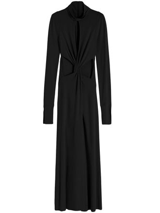 Victoria Beckham twist-front maxi dress - women - Viscose - 10 - Black