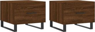 vidaXL Vidaxl - Coffee Tables 2 pcs Brown Oak 50x50x40 cm Engineered Wood