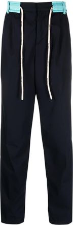 Palm Angels Track Belt straight-leg trousers - men - Cotton/Polyester/Polyester/Cotton - 46 - Blue