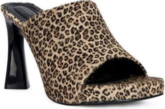 Azalea Wang Viviara Genuine Calf Hair Sandal in Beige Multi at Nordstrom, Size 7.5