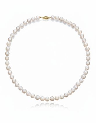 Liv Oliver 14K Solid Gold Classic Pearl Necklace
