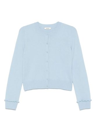 Sandro ruffle-trim cardigan - Blue