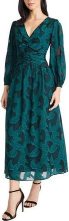Maggy London Long Sleeve Midi Dress in Emerald at Nordstrom Rack, Size 16