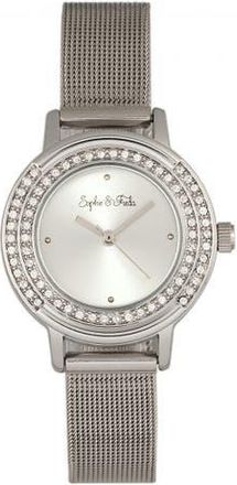 Sophie & Freda Sophie & Freda Cambridge Bracelet Watch w/Swarovski Crystals in Silver at Nordstrom