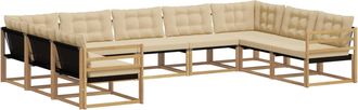vidaXL Conjunto De Sof&aacute;s De Exterior 9 Uds. Y Beige Vidaxl