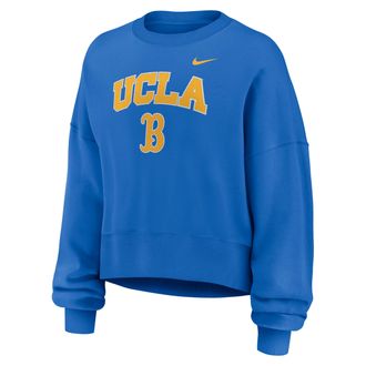 Nike UCLA Phoenix Arch Nike Womens College Pullover Crew in Blue | 01D744UUCL-Y48