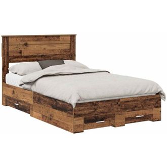vidaXL Estructura De Cama Con Cabecera Madera Vieja 120 X 190 Cm Vidaxl