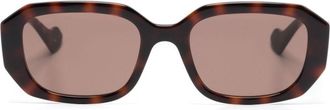 Gucci geometric-frame sunglasses - women - Acetate - 40 - Brown