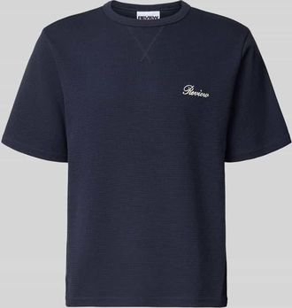 Review T-Shirt mit Label-Stitching in Marine, Gr&ouml;&szlig;e XXL