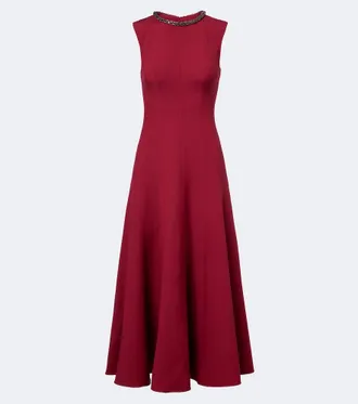 Roland Mouret Abito midi in lana e seta