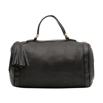 Gucci Pre-owned Handbags, female, Black, Size: ONE SIZE Pre-owned Top Handle Duffle Bag