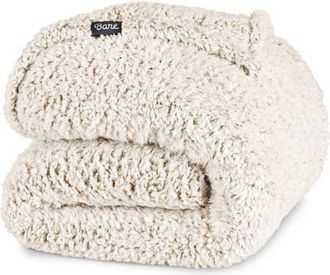 Bare Home Tipped Faux Shearling Blanket in Oyster at Nordstrom, Size King