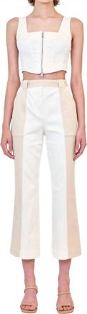 Jonathan Simkhai Liza Cropped Pants In Ivory Multi