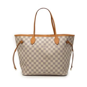 Louis Vuitton Pre-owned Tote Bags, female, White, Size: ONE SIZE Pre-owned Checked Pattern Tote Bag