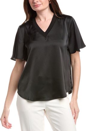 Anne Klein V-Neck Flutter Sleeve Blouse