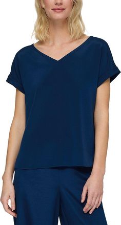 Lafayette 148 New York Wide V-Neck Cuff Sleeve Blouse