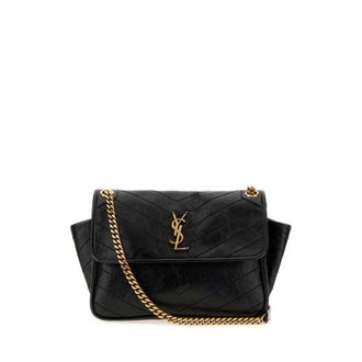 Saint Laurent Black Leather Niki Shoulder Bag Nero Borse A Mano