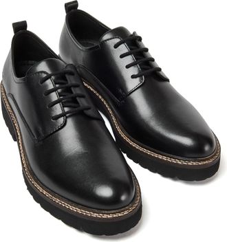 Pod Kris Leren Dames Zwarte Derby Schoenen