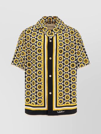 Valentino Garavani graphic print short sleeve shirt with notched collar