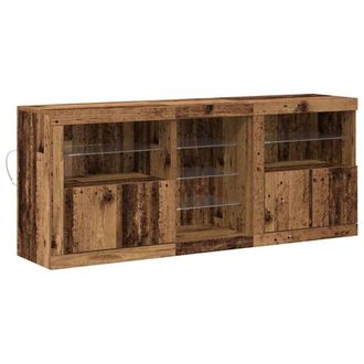 Berkfield Home Sideboard with LED Lights Old Wood 162x37x67 cm Engineered Wood in Brown | Size: 162 x 37 x 67 cm
