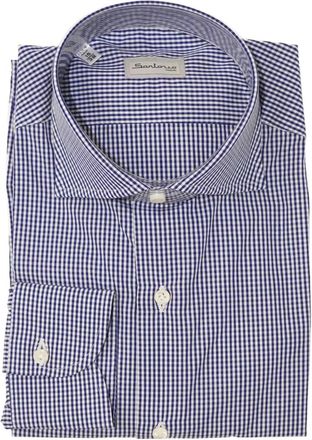 Sartorio Napoli Overhemd met gingham ruit - Blauw