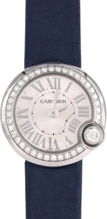 Cartier Pre-owned Ballon Blanc Stainless Steel Quartz - Dames - Vintage Horloges - Blauw - ONE Size - Leer - Vintage