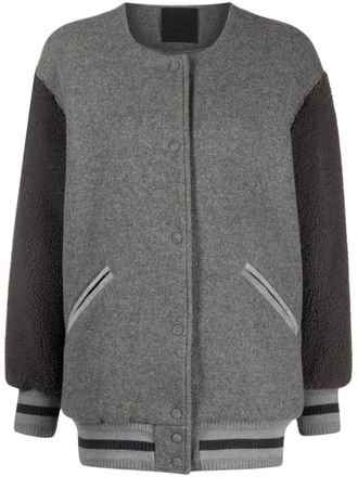 Givenchy Wollen bomberjack met logoplakkaat - Grijs