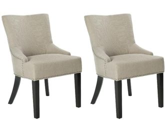 Safavieh Set de 2 sillas de comedor en madera de abedul beige