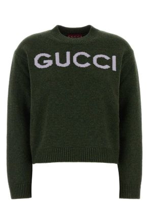 Gucci Bottle Green Wool Sweater