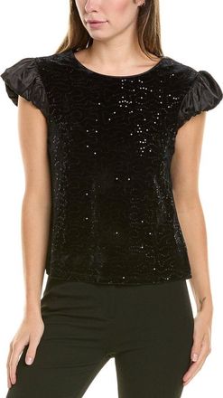 Nanette Lepore Embroidered Velvet Top