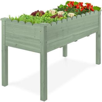 Best Choice Products 48x24x30in Raised Garden Bed, Elevated Wooden Planter for Yard w/ Foot Caps, Liner