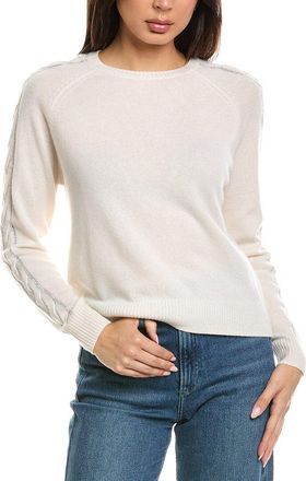 Brodie Crystal Cable Sleeve Cashmere Sweater