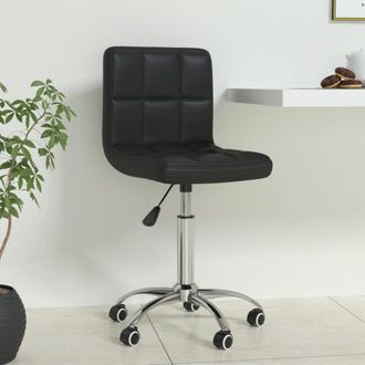 vidaXL Silla De Oficina Giratoria De Cuero Sint&eacute;tico Negro Vidaxl
