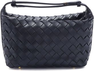 Adornia Black Woven Crescent Bag