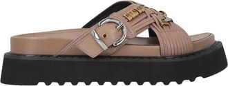 Pinko Ciabatta - Dames - Sandalen - Beige - 39 EU - Leer - Schoenen