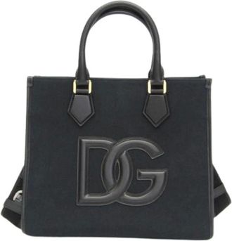 Dolce & Gabbana Pre-owned Tote Bags, female, Black, Size: ONE SIZE Pre-owned Logo Shopping Bag