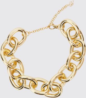 Blumarine Collana girocollo in ottone cromato con dettaglio logo